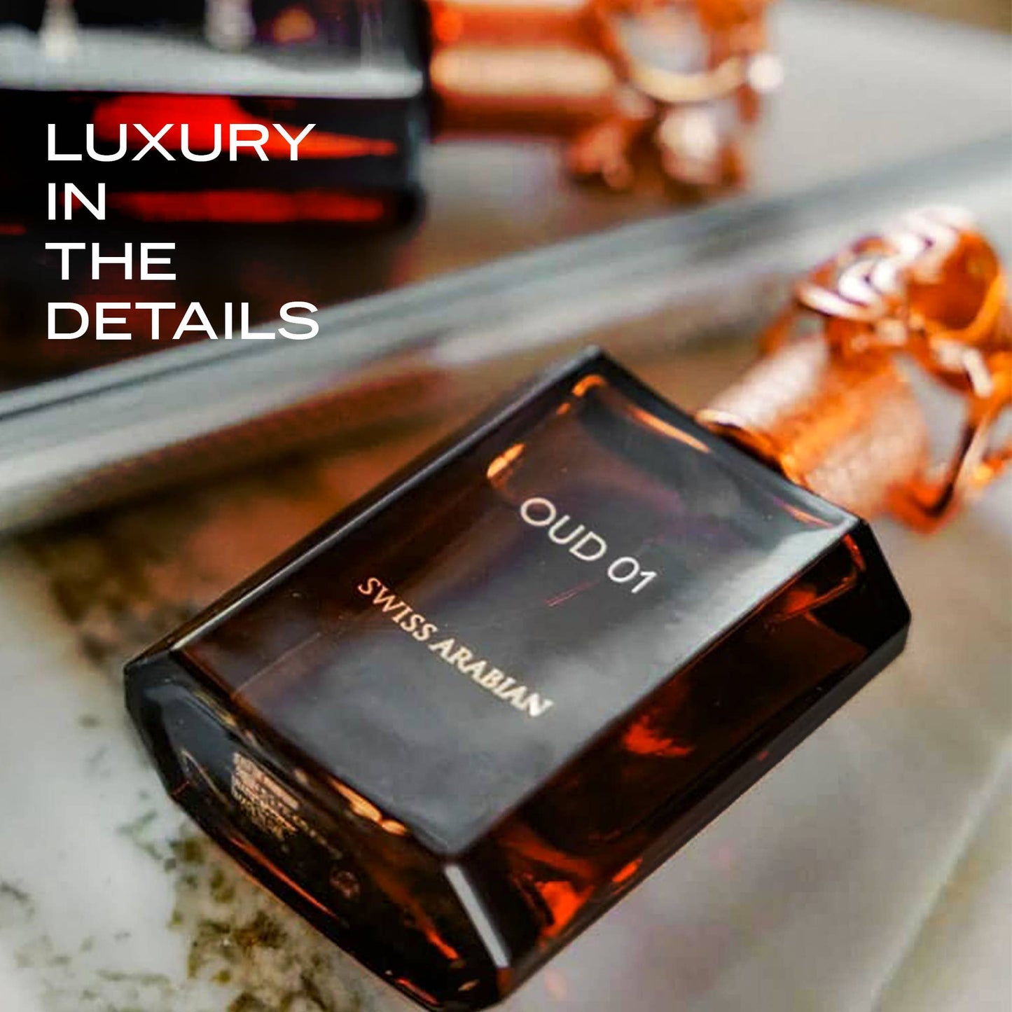 SWISS ARABIAN Oud 01 Eau de Parfum Flasche mit eleganter Verpackung, luxuriöses Parfüm mit orientalischem Duft, 100 ml