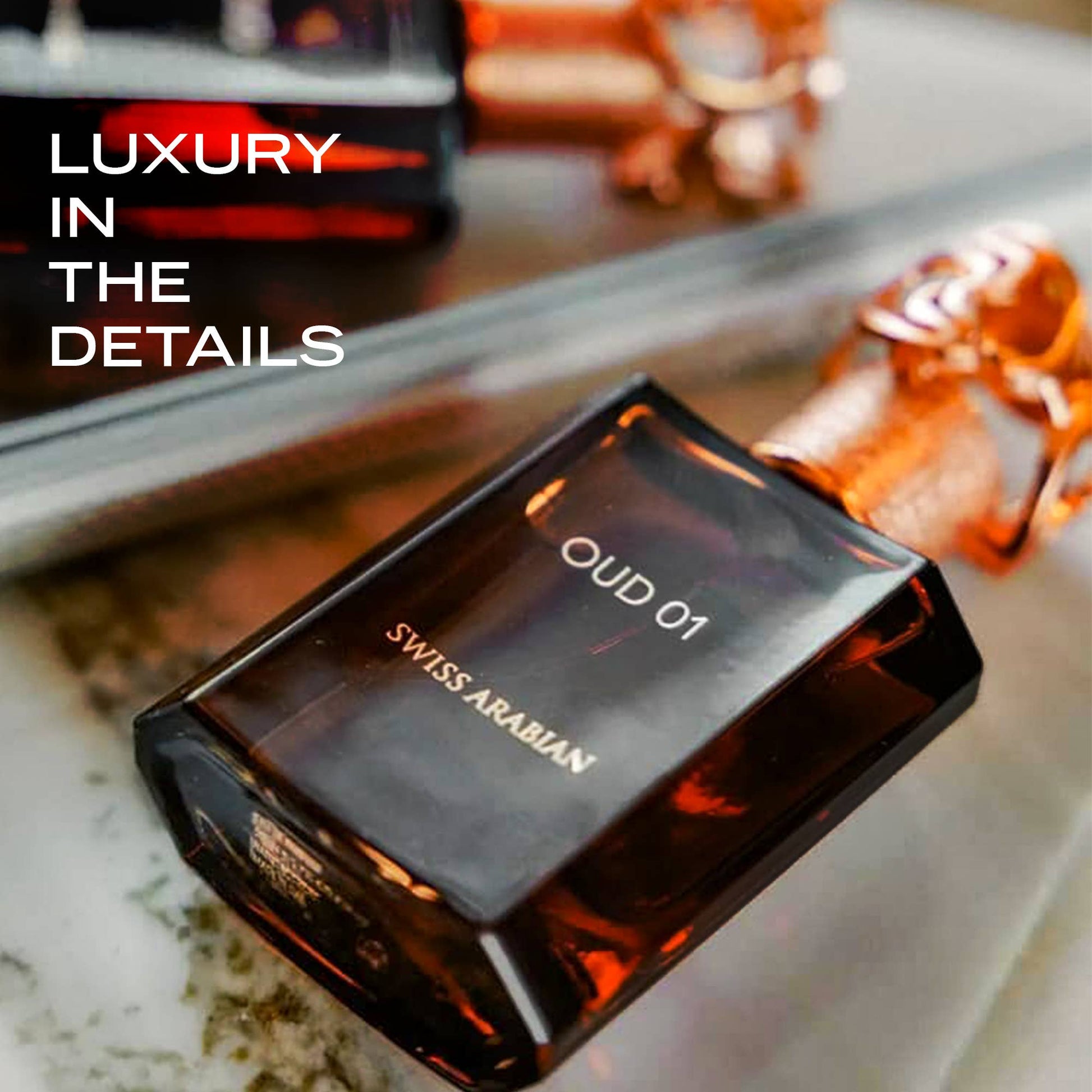 SWISS ARABIAN Oud 01 Eau de Parfum Flasche mit eleganter Verpackung, luxuriöses Parfüm mit orientalischem Duft, 100 ml