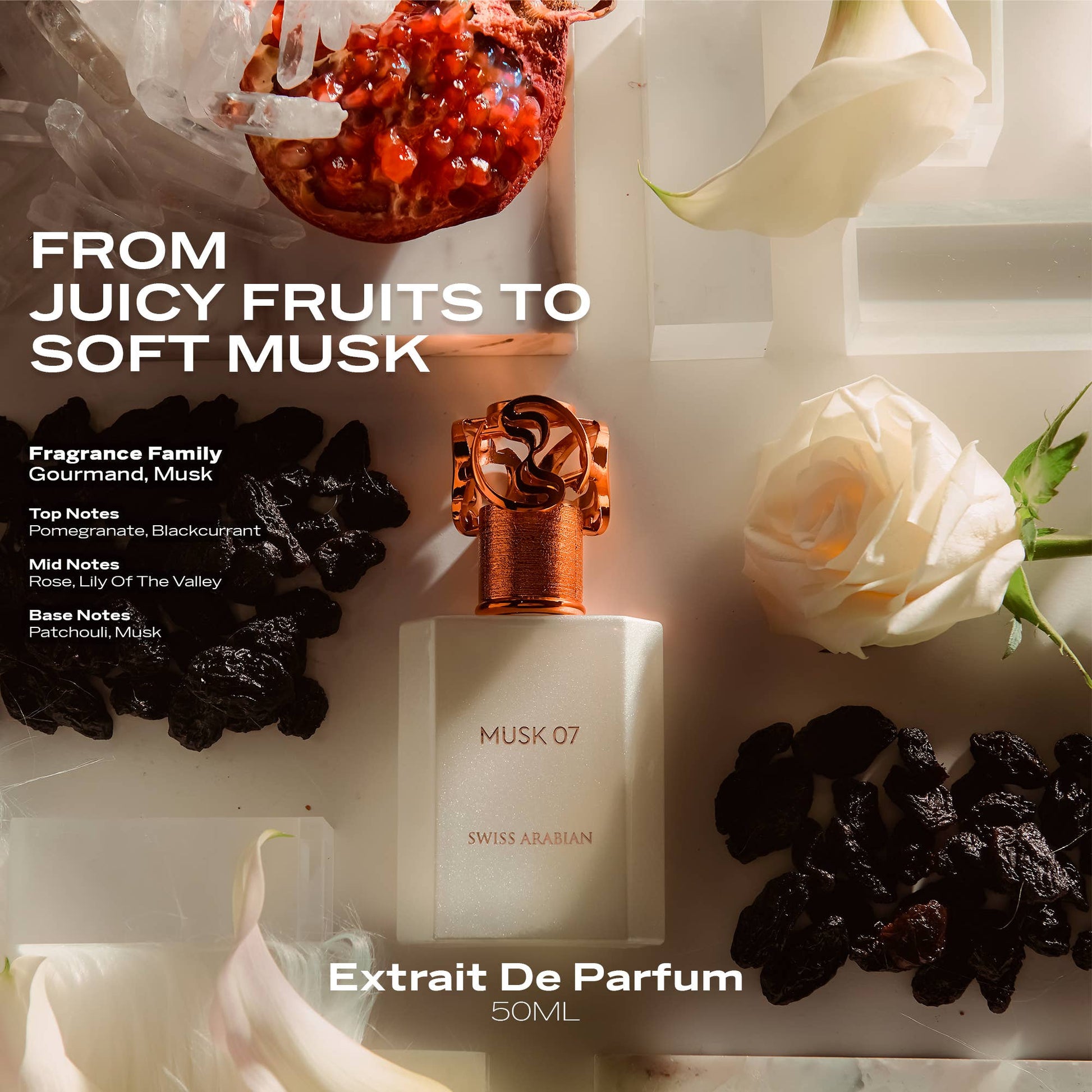SWISS ARABIAN Musk 07 Eau de Parfum Flasche mit goldener Kappe und eleganter Verpackung, Parfüm für Damen und Herren