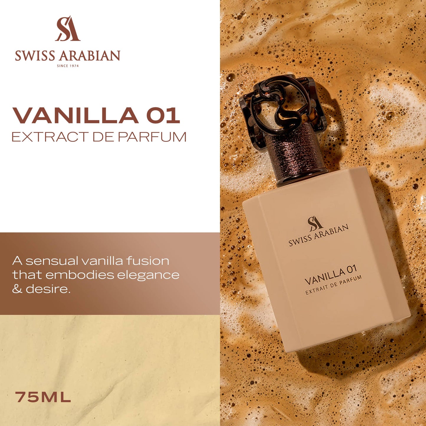 SWISS ARABIAN - Swiss Arabian Vanilla 01 Extrait de Parfum for Women 75ml - Fragrance On A Barrel