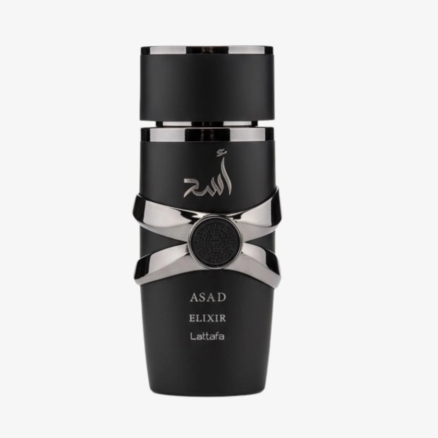 Flasche des Lattafa Asad Elixir Parfüms mit elegantem Design, sichtbar auf der Produktabbildung.