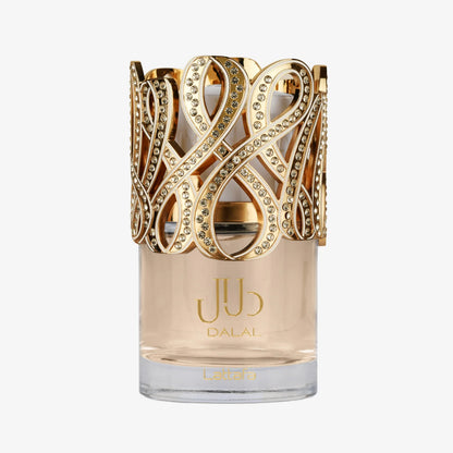 Lattafa Dalal Eau de Parfum 100ml Spray, elegante Flasche mit blumigem, orientalischem Duft für Damen.