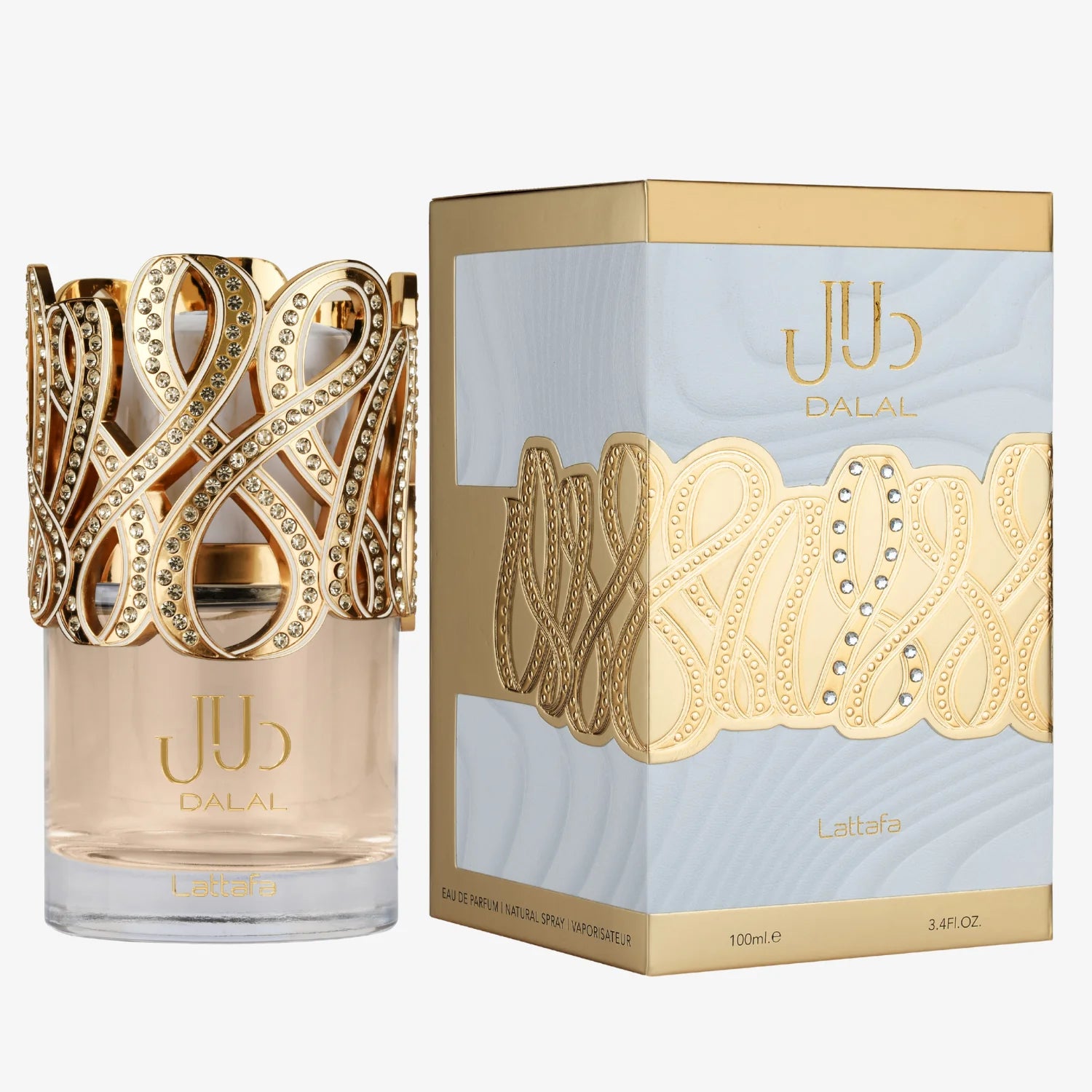 Lattafa Dalal Eau de Parfum 100ml Spray-Flasche mit Verpackung, elegantes Parfüm für Damen in stilvoller Box