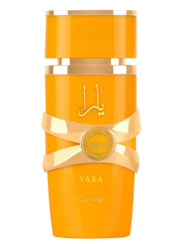 Lattafa Yara Tous Eau de Parfum Flasche, 100ml, elegantes Parfüm-Design mit floral-fruchtigem Duft.