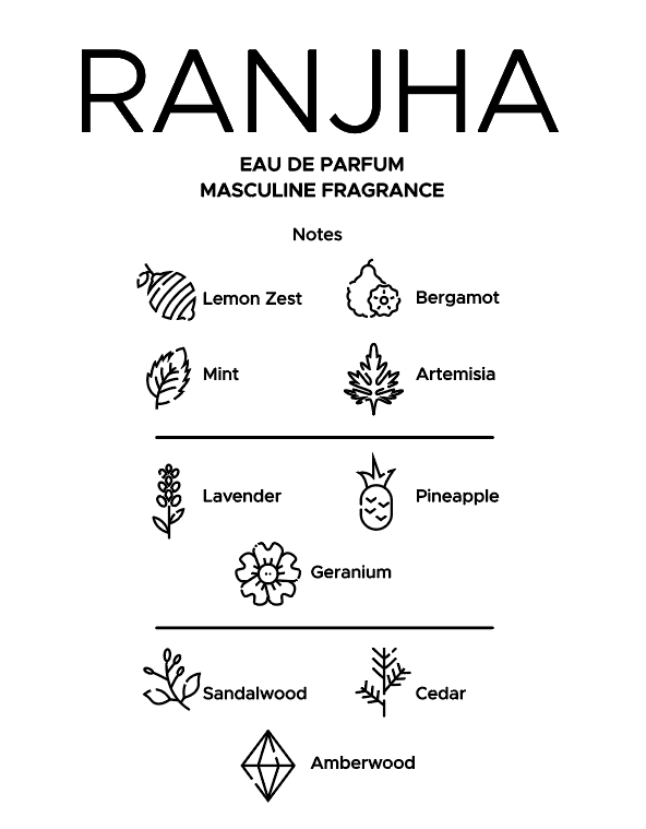 Arabian Crest Dubai Ranjha Eau de Parfum Flasche mit eleganter Gestaltung, Parfüm für Damen und Herren sichtbar